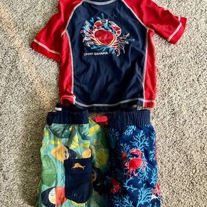 Tommy Bahama crabs rashguard swim suit set